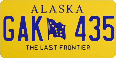 AK license plate GAK435