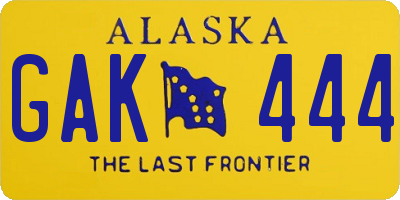 AK license plate GAK444