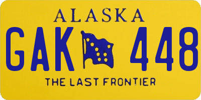 AK license plate GAK448