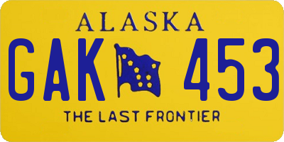 AK license plate GAK453