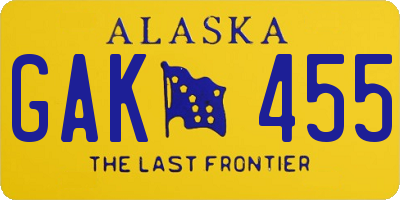 AK license plate GAK455