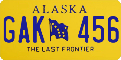 AK license plate GAK456