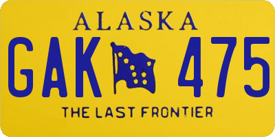 AK license plate GAK475