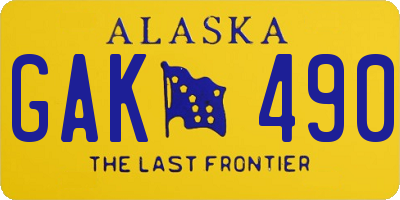 AK license plate GAK490