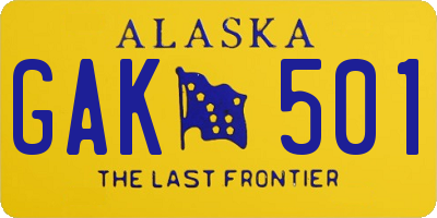 AK license plate GAK501