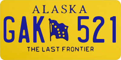 AK license plate GAK521