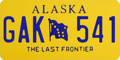 AK license plate GAK541