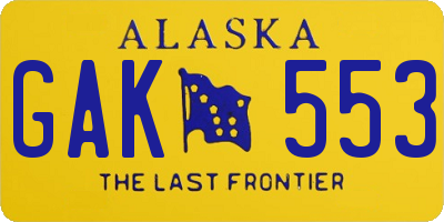 AK license plate GAK553