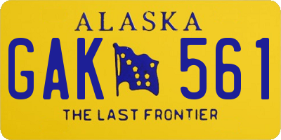 AK license plate GAK561