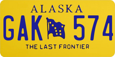 AK license plate GAK574
