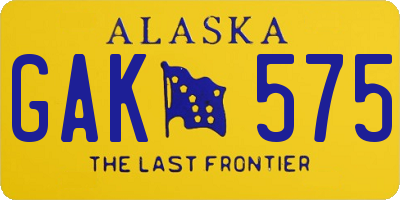 AK license plate GAK575