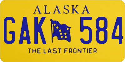 AK license plate GAK584