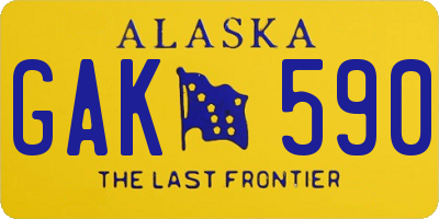 AK license plate GAK590