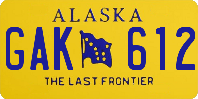 AK license plate GAK612