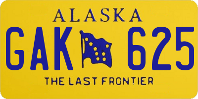 AK license plate GAK625