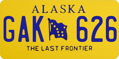 AK license plate GAK626