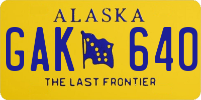 AK license plate GAK640