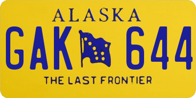 AK license plate GAK644
