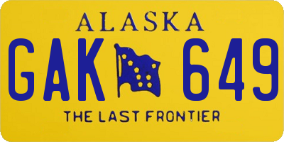 AK license plate GAK649