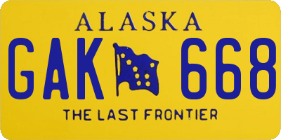 AK license plate GAK668