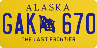 AK license plate GAK670