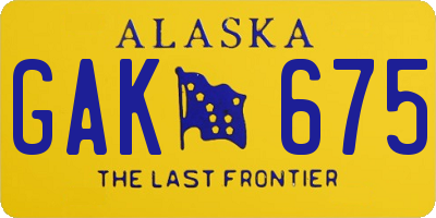 AK license plate GAK675