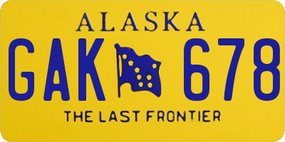 AK license plate GAK678