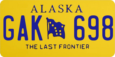 AK license plate GAK698