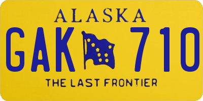 AK license plate GAK710