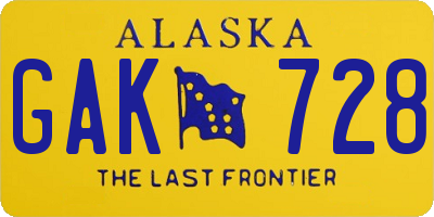 AK license plate GAK728