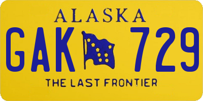 AK license plate GAK729