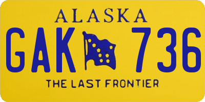 AK license plate GAK736