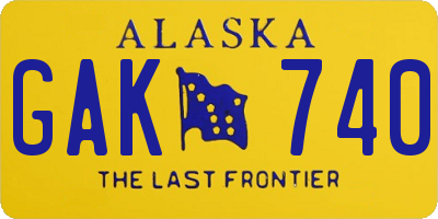 AK license plate GAK740