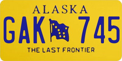 AK license plate GAK745