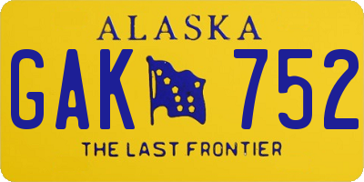 AK license plate GAK752