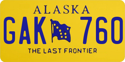 AK license plate GAK760