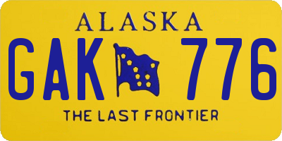 AK license plate GAK776
