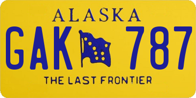 AK license plate GAK787