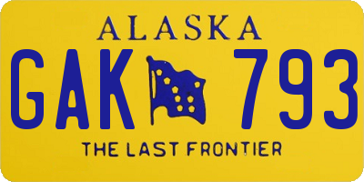 AK license plate GAK793