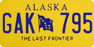 AK license plate GAK795