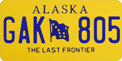 AK license plate GAK805