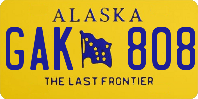 AK license plate GAK808