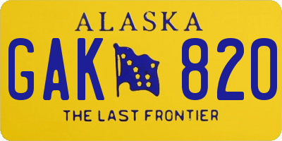 AK license plate GAK820