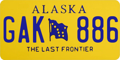 AK license plate GAK886