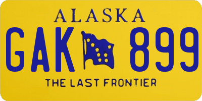 AK license plate GAK899