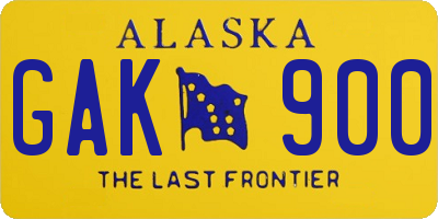 AK license plate GAK900