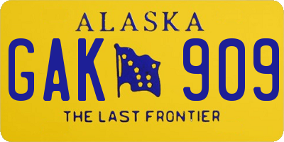 AK license plate GAK909