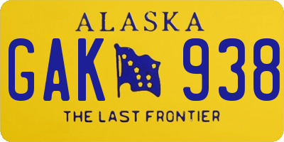 AK license plate GAK938