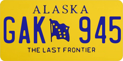 AK license plate GAK945