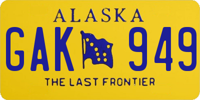 AK license plate GAK949